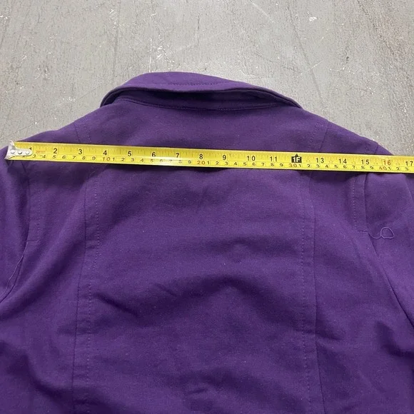 Therapy by Lane Crawford Women's Purple Pea Coat Size Large Double Breasted Wool - Picture 8 of 10